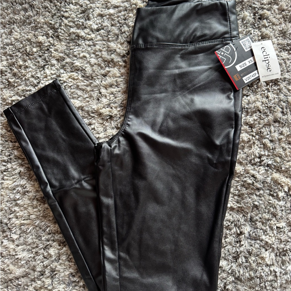 eclipse faux leather pants